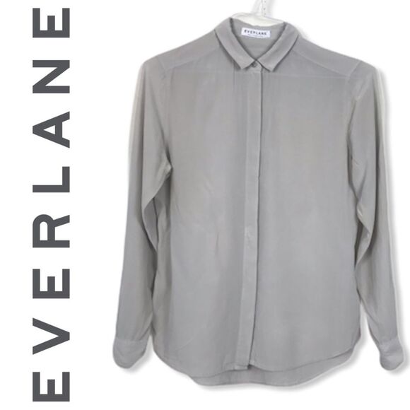 Everlane Silk Button Down Blouse Shirt Top Size S Business Casual Work Career - Picture 2 of 8